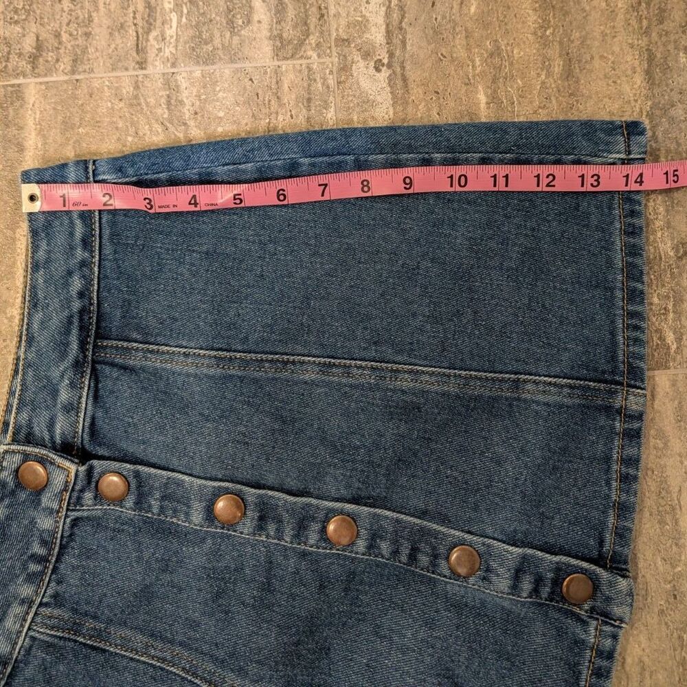 Brandy Melville Denim Mini Skirt Snap Front Button 100% Cotton Size 26 Small - Picture 10 of 10